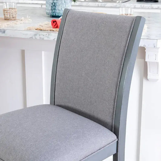 Sgabello da bancone Robyn rivestito in tessuto grigio da 63,5 cm (set da 2)