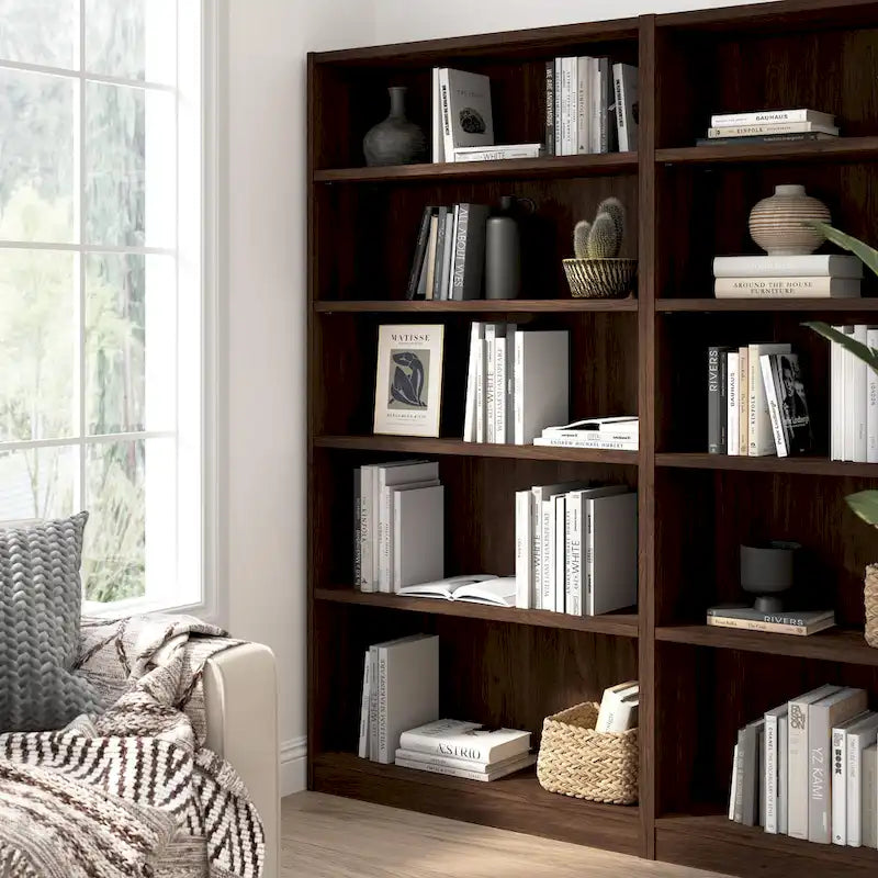 Universal Tall 5 Shelf Bookcase Storage by 