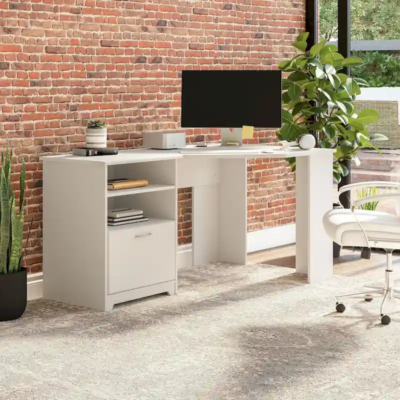 Scrivania ad angolo con portaoggetti Cabot da 60W per ufficio domestico