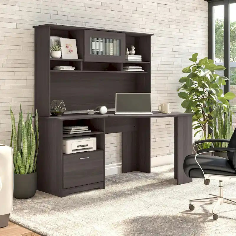 Scrivania ad angolo con portaoggetti Cabot da 60W per ufficio domestico
