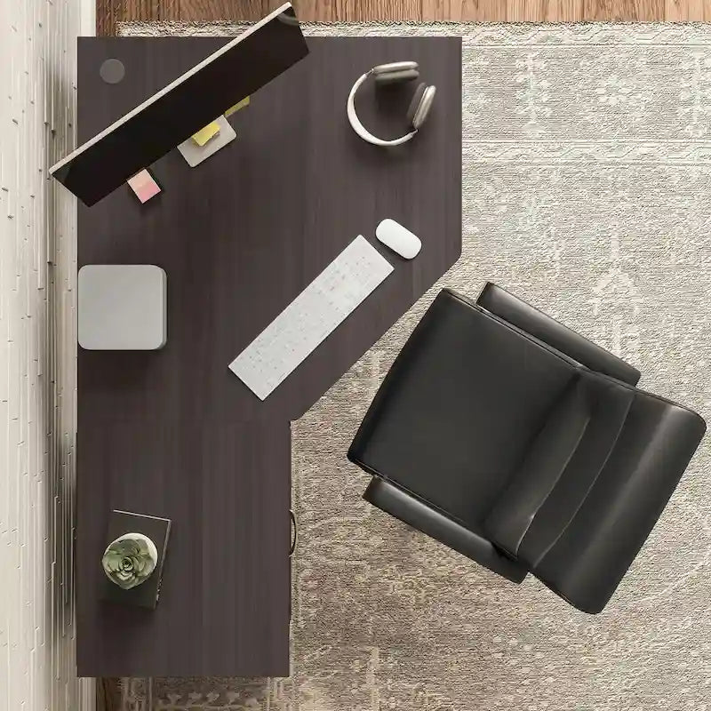 Scrivania ad angolo con portaoggetti Cabot da 60W per ufficio domestico