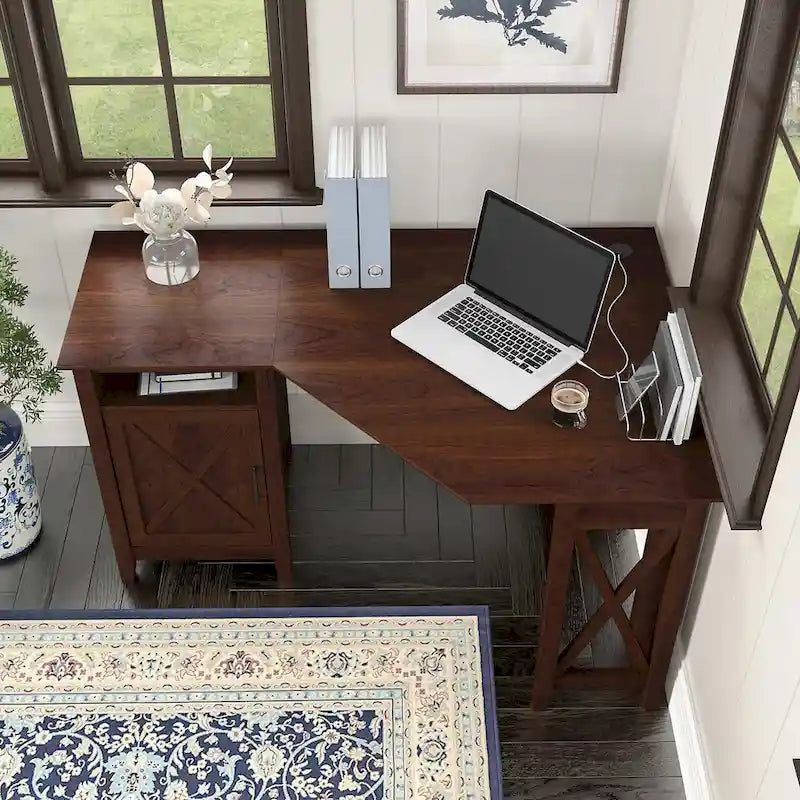 Scrivania angolare per computer Key West 54W con contenitore