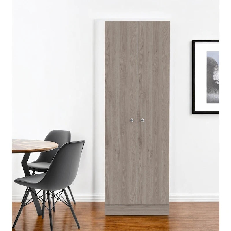 HomeRoots 71 Dispensa o armadio contenitore in legno grigio chiaro - 23,6' X '70,8' X '11,8