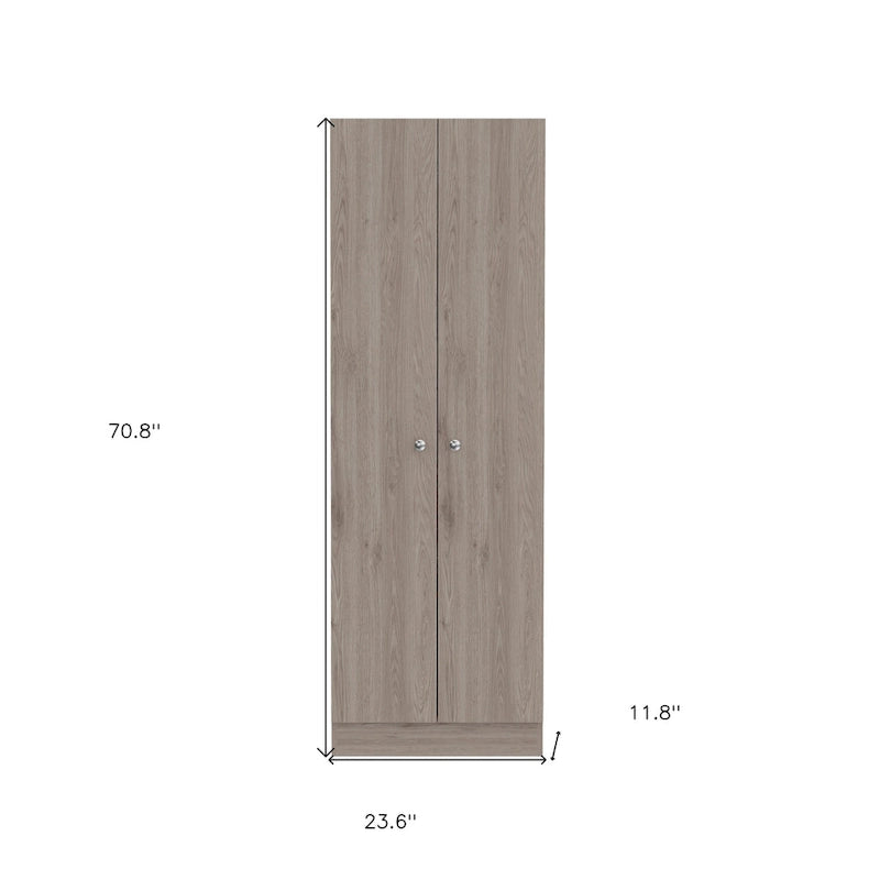 HomeRoots 71 Dispensa o armadio contenitore in legno grigio chiaro - 23,6' X '70,8' X '11,8