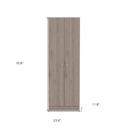 HomeRoots 71 Dispensa o armadio contenitore in legno grigio chiaro - 23,6' X '70,8' X '11,8