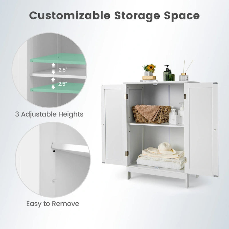 Mobiletto contenitore per bagno Gymax a doppia anta, per cucina o scarpe