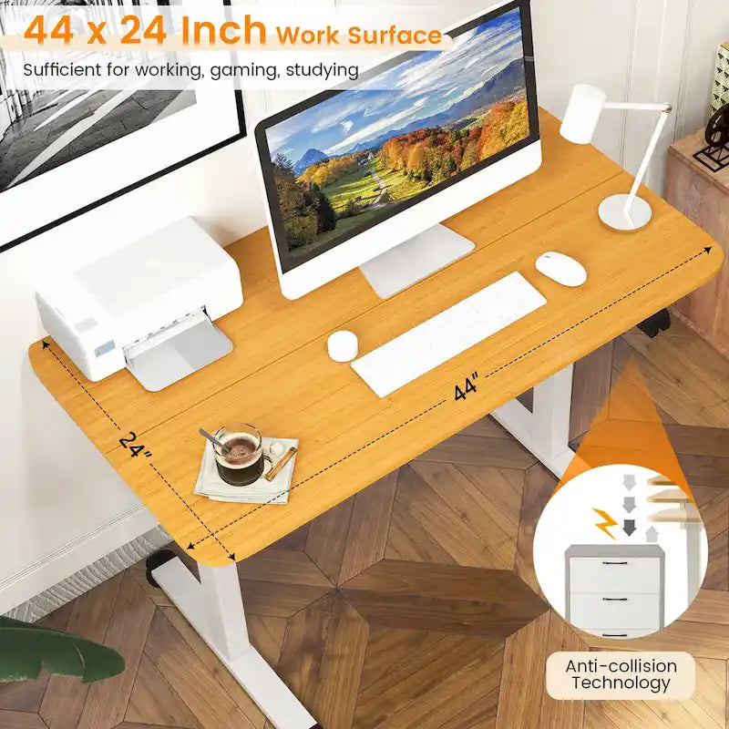 Scrivania elettrica Gymax regolabile in altezza per computer