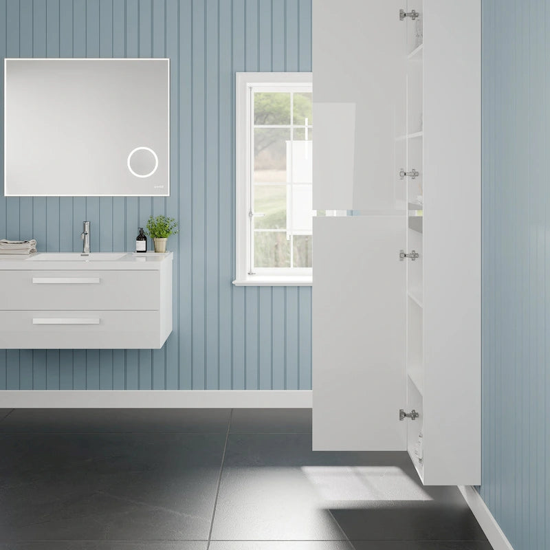 Eviva Olivia 14 pollici L x 70 pollici A Mobiletto da Bagno Indipendente Bianco Lucido