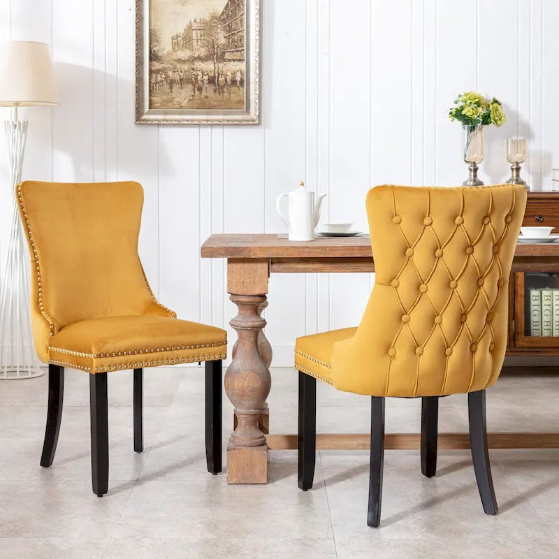 Sedia da pranzo imbottita A&A Furniture con schienale a orecchioni