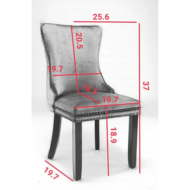 Sedia da pranzo imbottita A&A Furniture con schienale a orecchioni