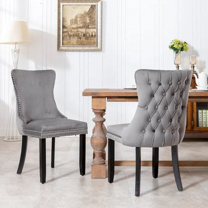 Sedia da pranzo imbottita A&A Furniture con schienale a orecchioni