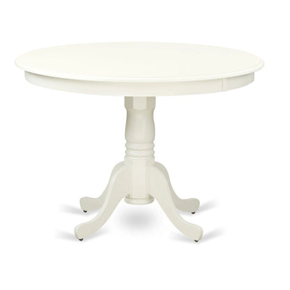 Set da pranzo da 3 pezzi - un tavolo da cucina con base a piedistallo e 2 sedie Parsons in tessuto di lino (Opzioni di finitura)