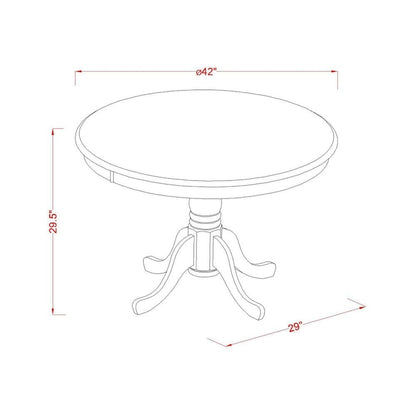 Set da pranzo da 3 pezzi - un tavolo da cucina con base a piedistallo e 2 sedie Parsons in tessuto di lino (Opzioni di finitura)