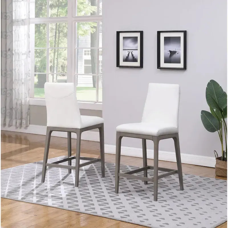  Modern Counter Stool with Solid Wood Base