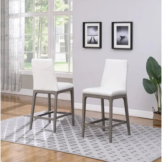  Modern Counter Stool with Solid Wood Base