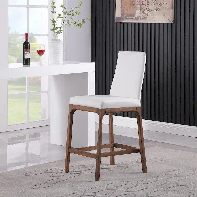 Sgabello da bancone moderno con base in legno massello