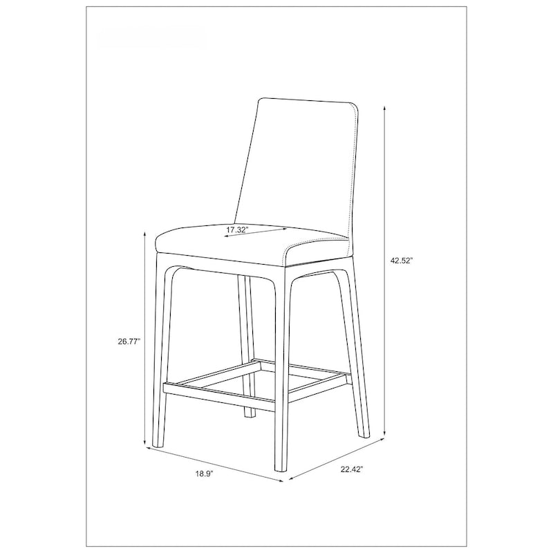 Sgabello da bancone moderno con base in legno massello