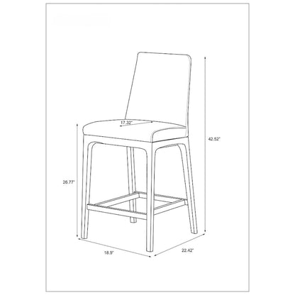 Sgabello da bancone moderno con base in legno massello