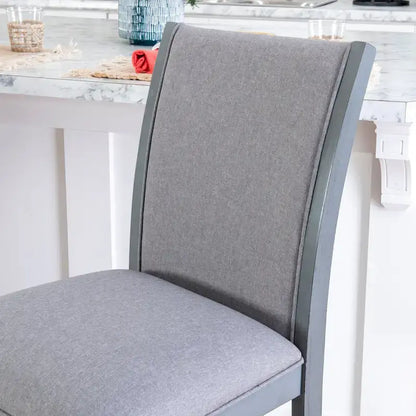 Sgabello da bancone Robyn rivestito in tessuto grigio da 63,5 cm (set da 2)
