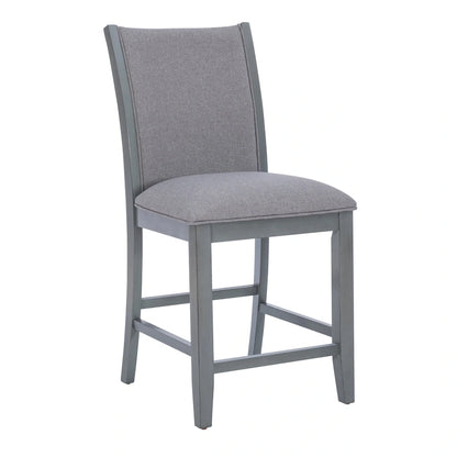 Sgabello da bancone Robyn rivestito in tessuto grigio da 63,5 cm (set da 2)