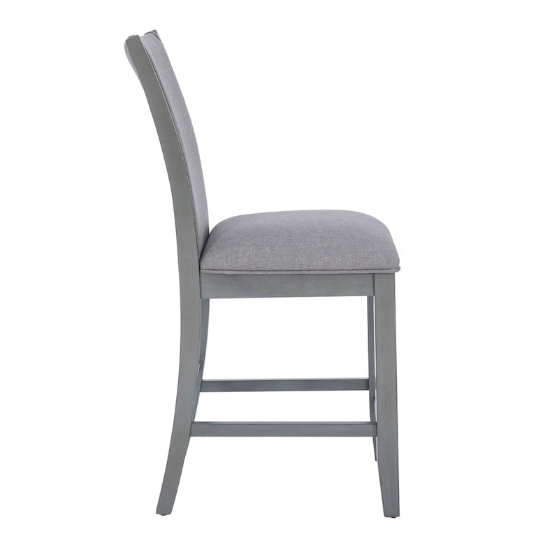 Sgabello da bancone Robyn rivestito in tessuto grigio da 63,5 cm (set da 2)
