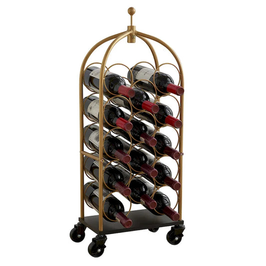 Portabottiglie da vino a carrello indipendente, Portabottiglie