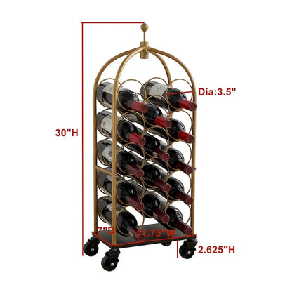 Portabottiglie da vino a carrello indipendente, Portabottiglie