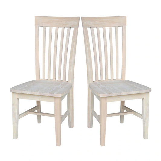 Solid Wood Tall Mission Dining Chairs, Set of 2
