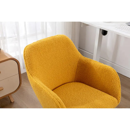 Sedia da ufficio moderna con gambe in metallo dorato e ruote universali