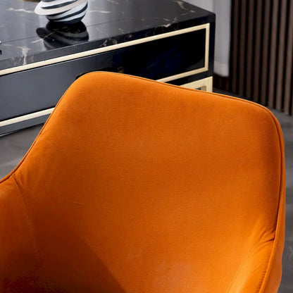 Sedia da ufficio per casa con gambe in metallo dorato