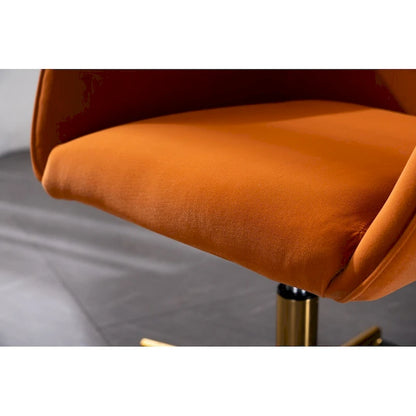 Sedia da ufficio per casa con gambe in metallo dorato