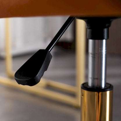 Sedia da ufficio per casa con gambe in metallo dorato
