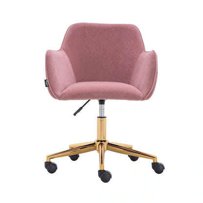 Sedia da ufficio per casa con gambe in metallo dorato