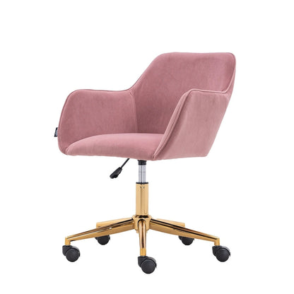 Sedia da ufficio per casa con gambe in metallo dorato