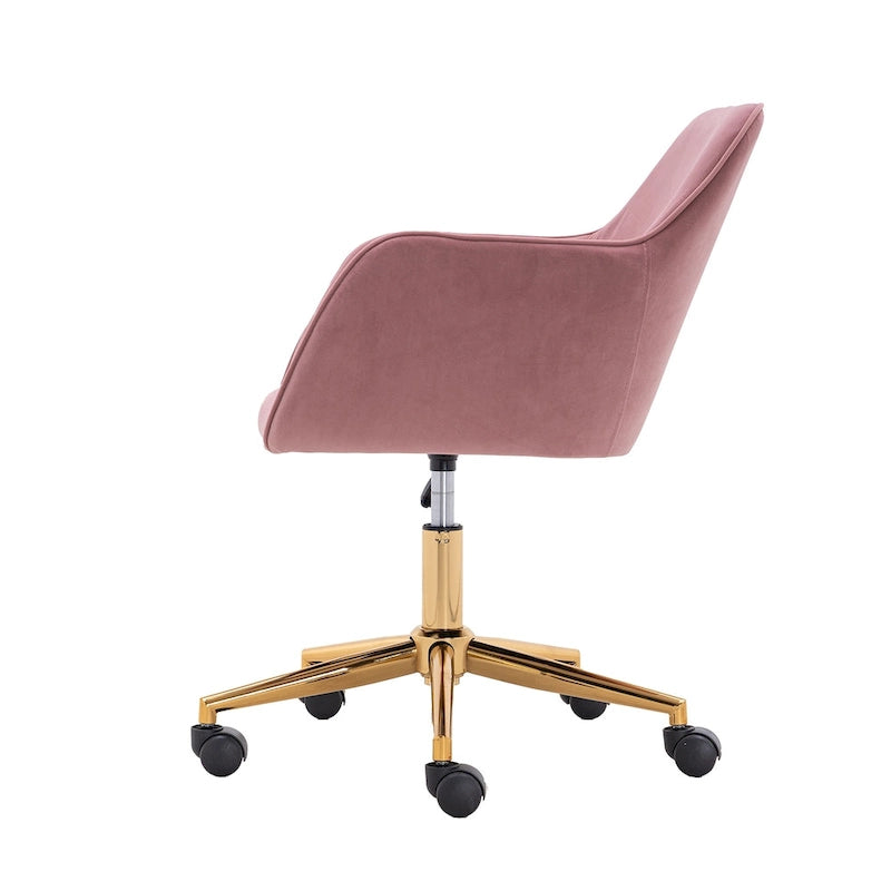 Sedia da ufficio per casa con gambe in metallo dorato