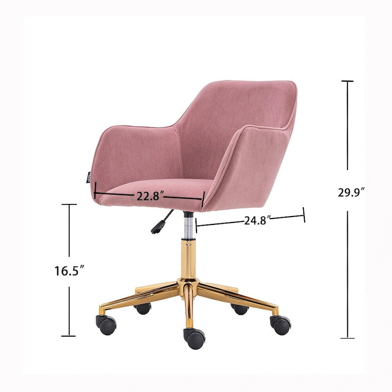 Sedia da ufficio per casa con gambe in metallo dorato