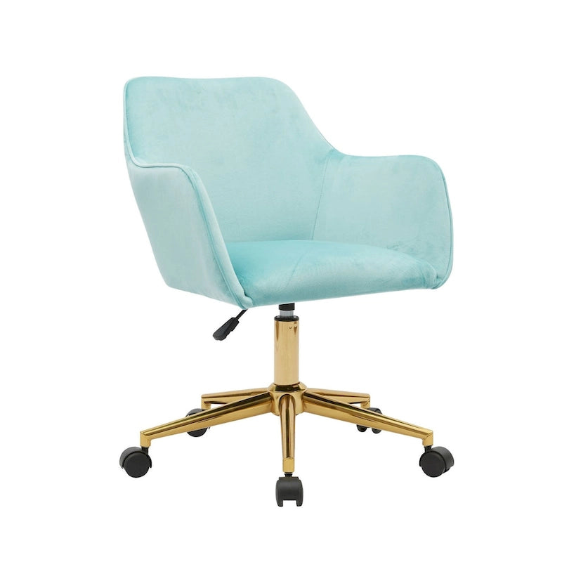 Sedia da ufficio per casa con gambe in metallo dorato