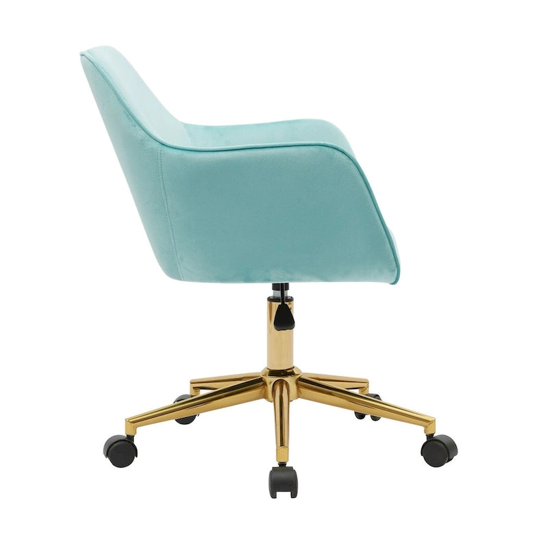 Sedia da ufficio per casa con gambe in metallo dorato