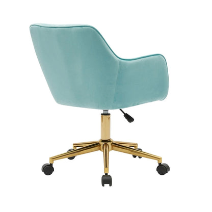 Sedia da ufficio per casa con gambe in metallo dorato
