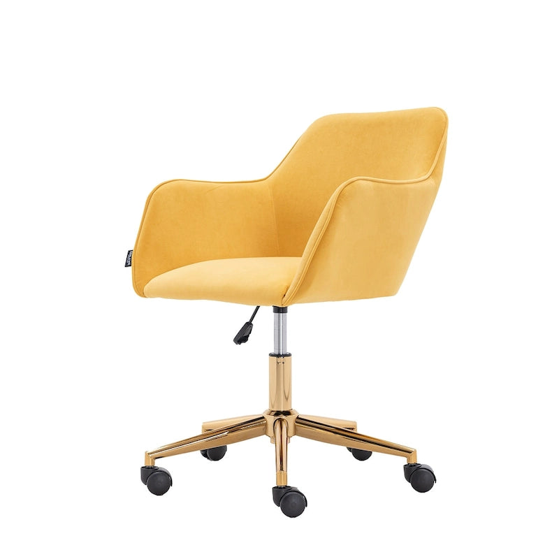 Sedia da ufficio per casa con gambe in metallo dorato