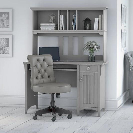 Salinas 48W Computer Desk with Hutch and Office Chair