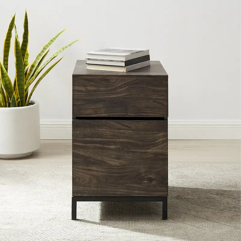 Schedario a 2 cassetti Marrone frassino e Nero – Formato Letter/A4/Legale, Stile industriale