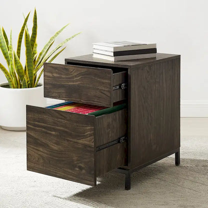 Schedario a 2 cassetti Marrone frassino e Nero – Formato Letter/A4/Legale, Stile industriale