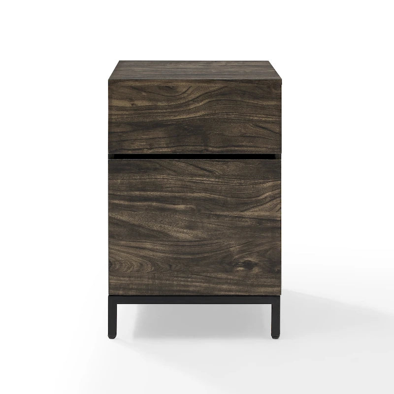 Schedario a 2 cassetti Marrone frassino e Nero – Formato Letter/A4/Legale, Stile industriale
