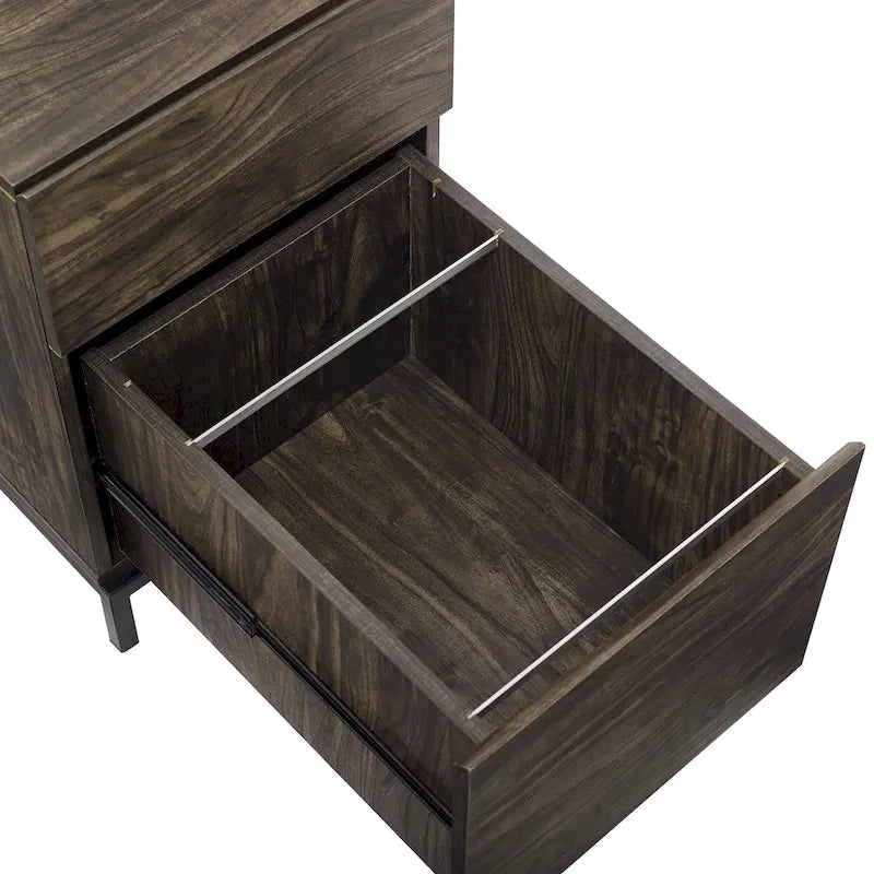 Schedario a 2 cassetti Marrone frassino e Nero – Formato Letter/A4/Legale, Stile industriale
