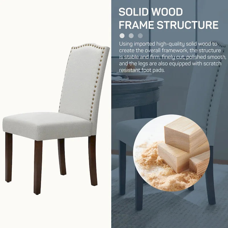 Set di 2 sedie da pranzo, sedie da cucina in tessuto imbottito, sedie laterali da pranzo di lusso moderne di metà secolo