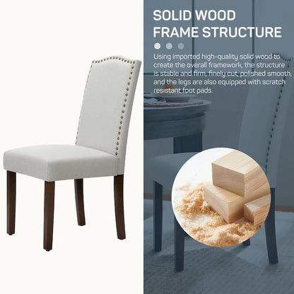 Set di 2 sedie da pranzo, sedie da cucina in tessuto imbottito, sedie laterali da pranzo di lusso moderne di metà secolo