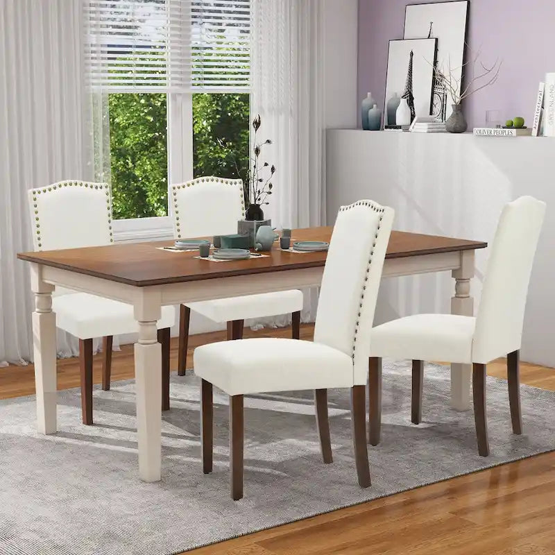 Set di 2 sedie da pranzo, sedie da cucina in tessuto imbottito, sedie laterali da pranzo di lusso moderne di metà secolo