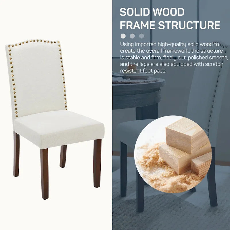 Set di 2 sedie da pranzo, sedie da cucina in tessuto imbottito, sedie laterali da pranzo di lusso moderne di metà secolo