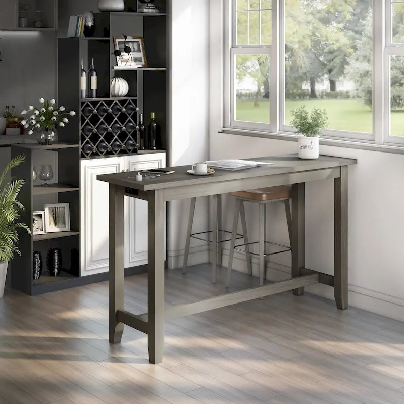 Tavolo ad altezza bancone Furniture of America Ibella da 64 pollici con porta USB
